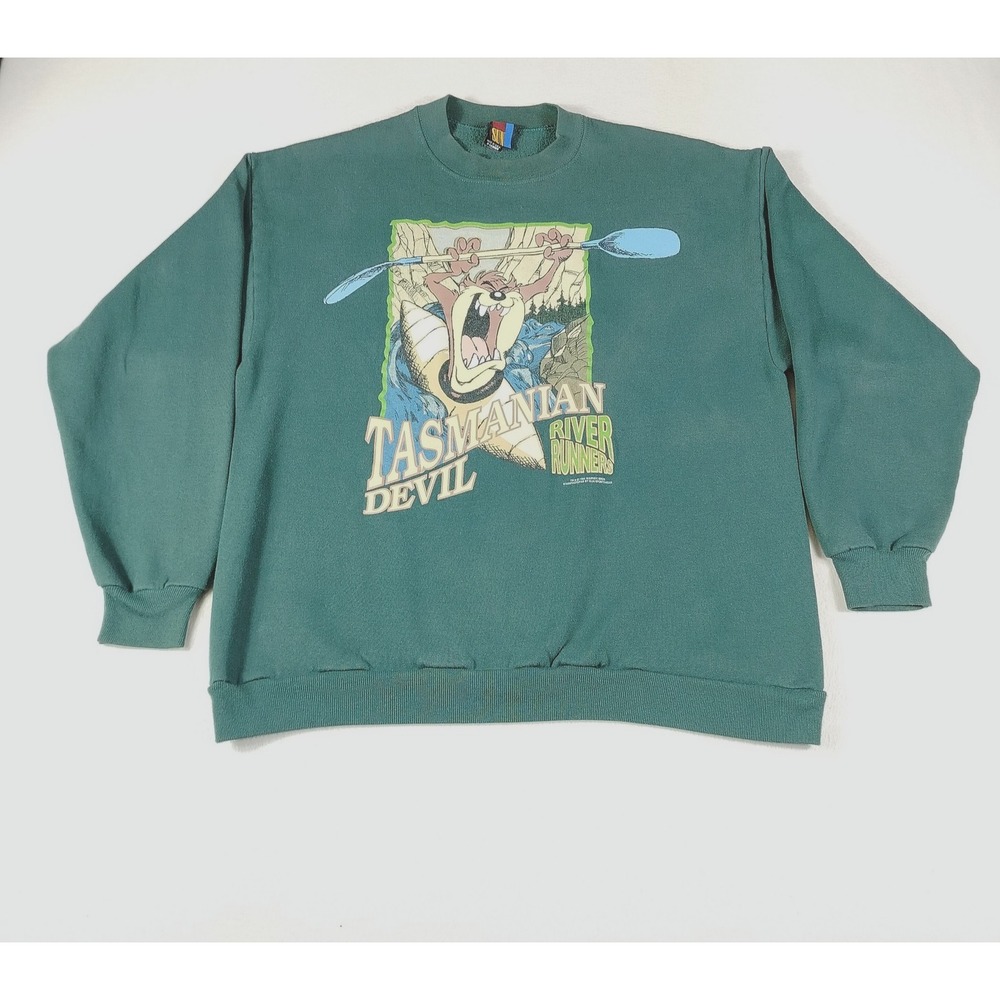 Vintage 94 Sun Sportswear Tasmanian Devil Sweatshirt Men's XL Green Looney Tunes